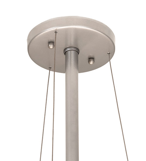 Meyda Lighting Cilindro 30" 3-Light Nickel Pendant Light With Eggshell Textrene & Angelwing Idalight Shade