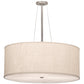 Meyda Lighting Cilindro 30" 3-Light Nickel Pendant Light With Eggshell Textrene & Angelwing Idalight Shade