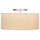 Meyda Lighting Cilindro 30" 3-Light Nickel Powder Coat Flush Mount Light With Eggshell Textrene & Angelwing Idalight Shade