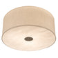 Meyda Lighting Cilindro 30" 3-Light Nickel Powder Coat Flush Mount Light With Eggshell Textrene & Angelwing Idalight Shade