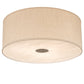 Meyda Lighting Cilindro 30" 3-Light Nickel Powder Coat Flush Mount Light With Eggshell Textrene & Angelwing Idalight Shade