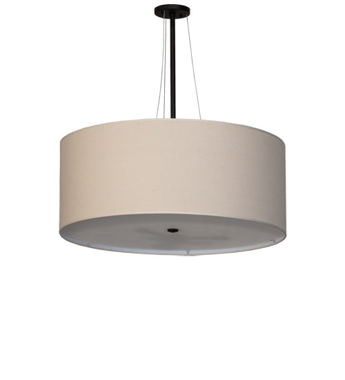 Meyda Lighting Cilindro 30" 3-Light Oil Rubbed Bronze Pendant Light With Angelwing Idalight & Natural Textrene Shade