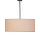 Meyda Lighting Cilindro 30" 3-Light Oil Rubbed Bronze Pendant Light With Angelwing Idalight & Natural Textrene Shade