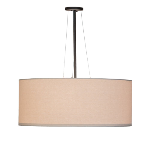 Meyda Lighting Cilindro 30" 3-Light Oil Rubbed Bronze Pendant Light With Angelwing Idalight & Natural Textrene Shade