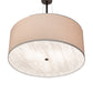Meyda Lighting Cilindro 30" 3-Light Oil Rubbed Bronze Pendant Light With Angelwing Idalight & Natural Textrene Shade