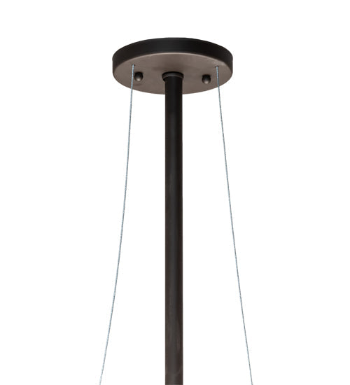 Meyda Lighting Cilindro 30" 3-Light Oil Rubbed Bronze Pendant Light With Angelwing Idalight & Natural Textrene Shade