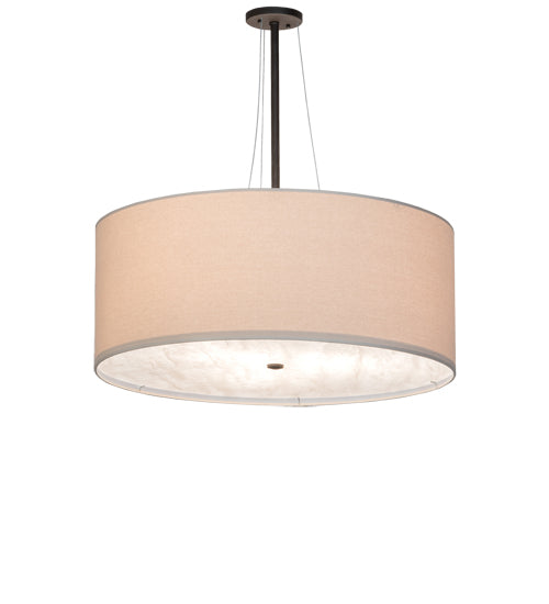 Meyda Lighting Cilindro 30" 3-Light Oil Rubbed Bronze Pendant Light With Angelwing Idalight & Natural Textrene Shade