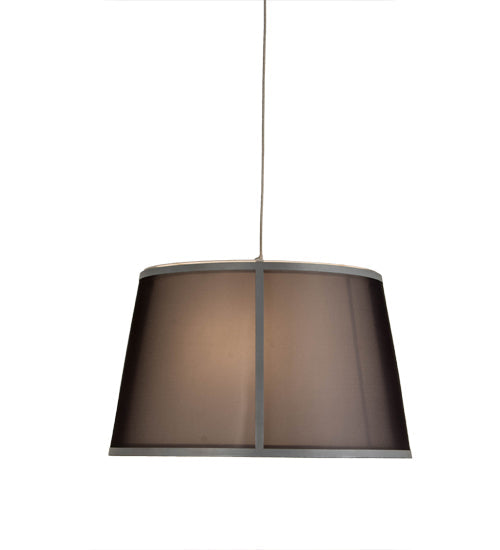 Meyda Lighting Cilindro 30" 3-Light Weatherable Silver Tapered Pendant Light With Black Textralite Shade