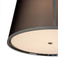 Meyda Lighting Cilindro 30" 3-Light Weatherable Silver Tapered Pendant Light With Black Textralite Shade