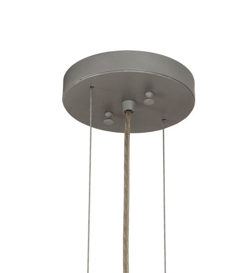 Meyda Lighting Cilindro 30" 3-Light Weatherable Silver Tapered Pendant Light With Black Textralite Shade