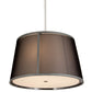 Meyda Lighting Cilindro 30" 3-Light Weatherable Silver Tapered Pendant Light With Black Textralite Shade