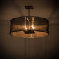 Meyda Lighting Cilindro 30" 4-Light Antique Brass Pendant Light With Solid Brass Mesh Shade