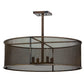 Meyda Lighting Cilindro 30" 4-Light Antique Brass Pendant Light With Solid Brass Mesh Shade