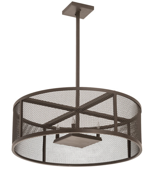 Meyda Lighting Cilindro 30" 4-Light Bronze Rame Pendant Light