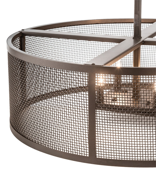 Meyda Lighting Cilindro 30" 4-Light Bronze Rame Pendant Light