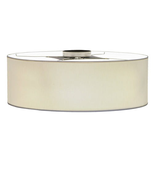 Meyda Lighting Cilindro 30" 4-Light Brushed Nickel Flush Mount Light With White Textrene Shade Glass