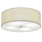 Meyda Lighting Cilindro 30" 4-Light Brushed Nickel Flush Mount Light With White Textrene Shade Glass