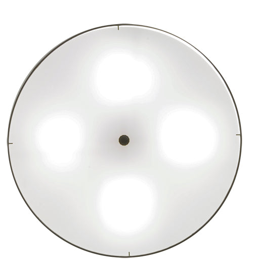 Meyda Lighting Cilindro 30" 4-Light Brushed Nickel Flush Mount Light With White Textrene Shade Glass
