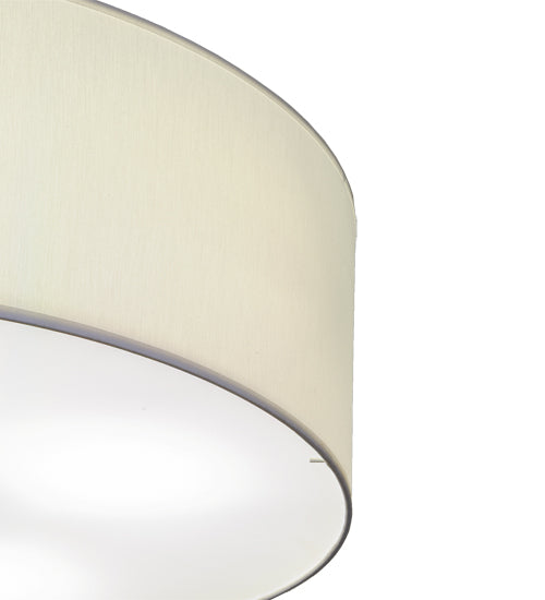 Meyda Lighting Cilindro 30" 4-Light Brushed Nickel Flush Mount Light With White Textrene Shade Glass