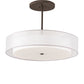 Meyda Lighting Cilindro 30" 4-Light Gilded Tobacco Pendant Light With White Statuario Idalight & Silver Organza Textrene Shade
