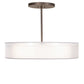 Meyda Lighting Cilindro 30" 4-Light Gilded Tobacco Pendant Light With White Statuario Idalight & Silver Organza Textrene Shade