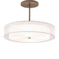 Meyda Lighting Cilindro 30" 4-Light Gilded Tobacco Pendant Light With White Statuario Idalight & Silver Organza Textrene Shade