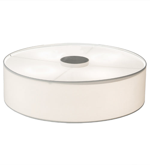 Meyda Lighting Cilindro 30" 4-Light Nickel Flush Mount Light With Cream Textrene & White Statuario Idalight Shade