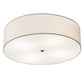Meyda Lighting Cilindro 30" 4-Light Nickel Flush Mount Light With Cream Textrene & White Statuario Idalight Shade