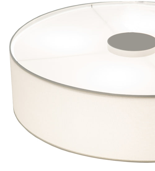 Meyda Lighting Cilindro 30" 4-Light Nickel Flush Mount Light With Cream Textrene & White Statuario Idalight Shade