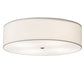 Meyda Lighting Cilindro 30" 4-Light Nickel Flush Mount Light With Cream Textrene & White Statuario Idalight Shade