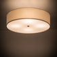 Meyda Lighting Cilindro 30" 4-Light Nickel Flush Mount Light With White Textrene Shade