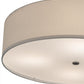 Meyda Lighting Cilindro 30" 4-Light Nickel Flush Mount Light With White Textrene Shade