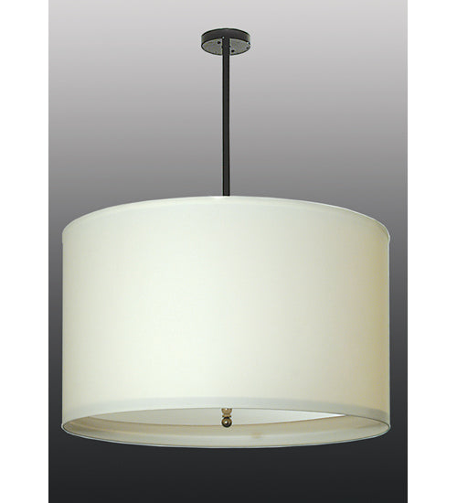 Meyda Lighting Cilindro 30" 4-Light Nickel Pendant Light With White Textrene Shade