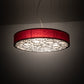 Meyda Lighting Cilindro 30" 4-Light Nickel Powder Coat Spiral Pendant Light With Red Textrene And Contrail Mist Idalight Shade