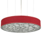 Meyda Lighting Cilindro 30" 4-Light Nickel Powder Coat Spiral Pendant Light With Red Textrene And Contrail Mist Idalight Shade