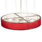 Meyda Lighting Cilindro 30" 4-Light Nickel Powder Coat Spiral Pendant Light With Red Textrene And Contrail Mist Idalight Shade