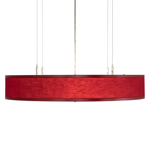 Meyda Lighting Cilindro 30" 4-Light Nickel Powder Coat Spiral Pendant Light With Red Textrene And Contrail Mist Idalight Shade