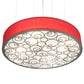 Meyda Lighting Cilindro 30" 4-Light Nickel Powder Coat Spiral Pendant Light With Red Textrene And Contrail Mist Idalight Shade