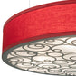 Meyda Lighting Cilindro 30" 4-Light Nickel Powder Coat Spiral Pendant Light With Red Textrene And Contrail Mist Idalight Shade