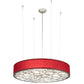 Meyda Lighting Cilindro 30" 4-Light Nickel Powder Coat Spiral Pendant Light With Red Textrene And Contrail Mist Idalight Shade