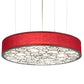 Meyda Lighting Cilindro 30" 4-Light Nickel Powder Coat Spiral Pendant Light With Red Textrene And Contrail Mist Idalight Shade