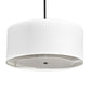 Meyda Lighting Cilindro 30" 4-Light Textured Black Pendant Light With Ivory Textrene & Statuario Idalight Shade