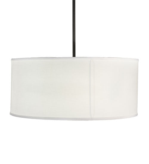 Meyda Lighting Cilindro 30" 4-Light Textured Black Pendant Light With Ivory Textrene & Statuario Idalight Shade