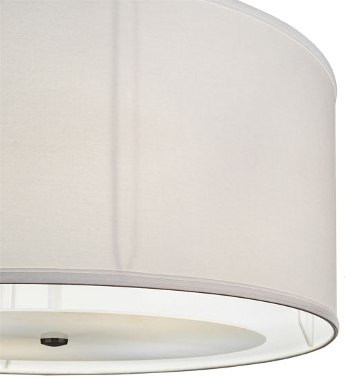 Meyda Lighting Cilindro 30" 4-Light Textured Black Pendant Light With Ivory Textrene & Statuario Idalight Shade