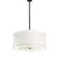 Meyda Lighting Cilindro 30" 4-Light Textured Black Pendant Light With Ivory Textrene & Statuario Idalight Shade