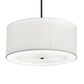 Meyda Lighting Cilindro 30" 4-Light Textured Black Pendant Light With Ivory Textrene & Statuario Idalight Shade