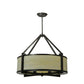 Meyda Lighting Cilindro 30" 4-Light Timeless Bronze Cross Hatch Pendant Light With Creme Carrare Idalight Shade