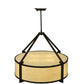 Meyda Lighting Cilindro 30" 4-Light Timeless Bronze Cross Hatch Pendant Light With Creme Carrare Idalight Shade