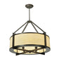 Meyda Lighting Cilindro 30" 4-Light Timeless Bronze Cross Hatch Pendant Light With Creme Carrare Idalight Shade