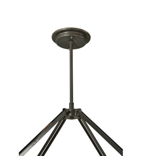 Meyda Lighting Cilindro 30" 4-Light Timeless Bronze Cross Hatch Pendant Light With Creme Carrare Idalight Shade